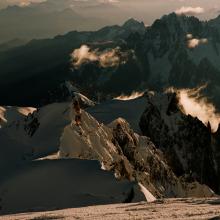 ranné výhľady z Mont Blancu