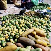 ovocno-zeleninový trh v Bhaktapur